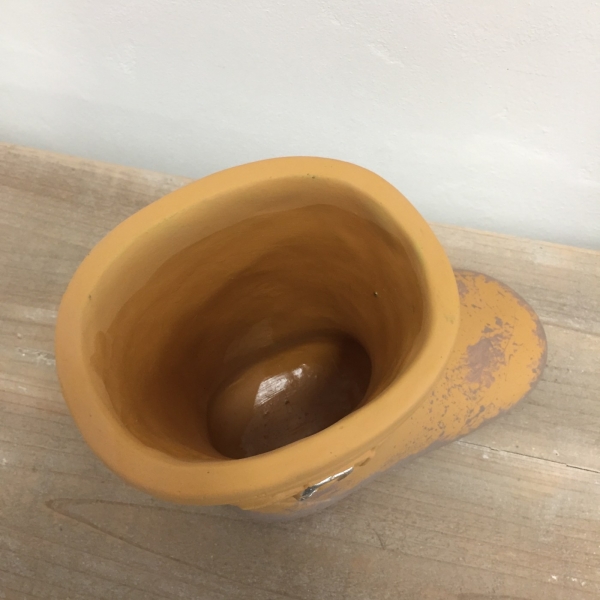 Záhradná dekorácia topánka žltá betón 22,5x20x11cm 