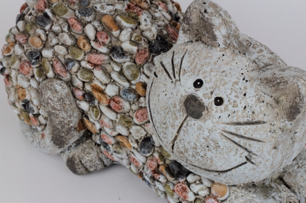 Záhradné dekorácie mačka s kamienkami 32x18x18cm