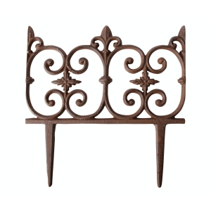 Záhradná dekorácia liatinový plôtik s ornamentmi 26x1,5x27,5cm