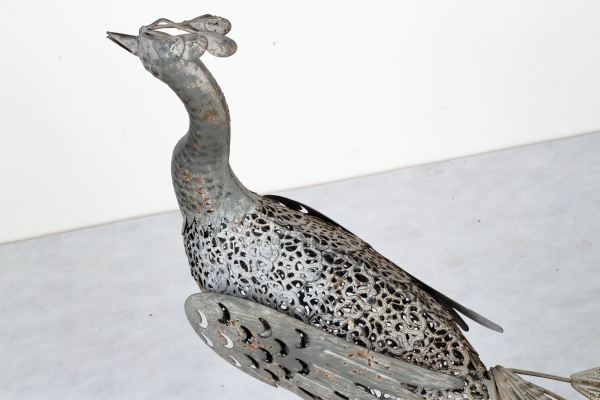 Záhradné dekorácie páv šedý 58,5x30x55cm