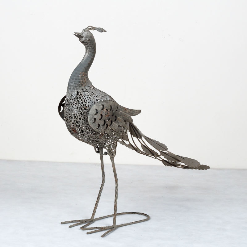 Záhradné dekorácie páv šedý 58,5x30x55cm