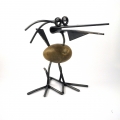 Záhradné dekorácie vtáčik kov a kameň 30cm