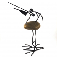 Záhradné dekorácie vtáčik kov a kameň 55cm