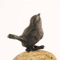 Záhradné dekorácie vtáčik na kameni 10x11cm