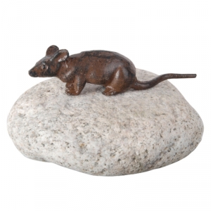 Záhradná dekorácie s myškou 15x9x9cm