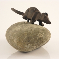 Záhradná dekorácie s myškou 15x9x9cm