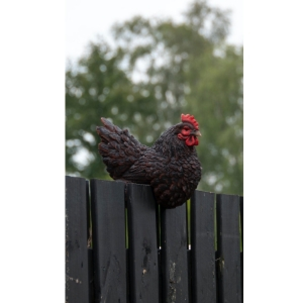 Záhradná dekorácia sliepky na plot červená - vyradené