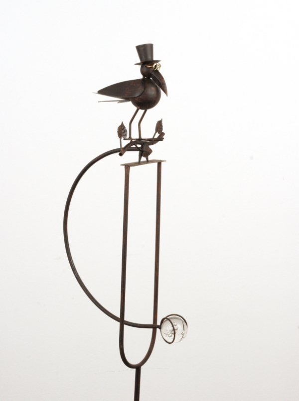 Záhradné dekorácie zápich do trávnika s vtáčikom 150cm