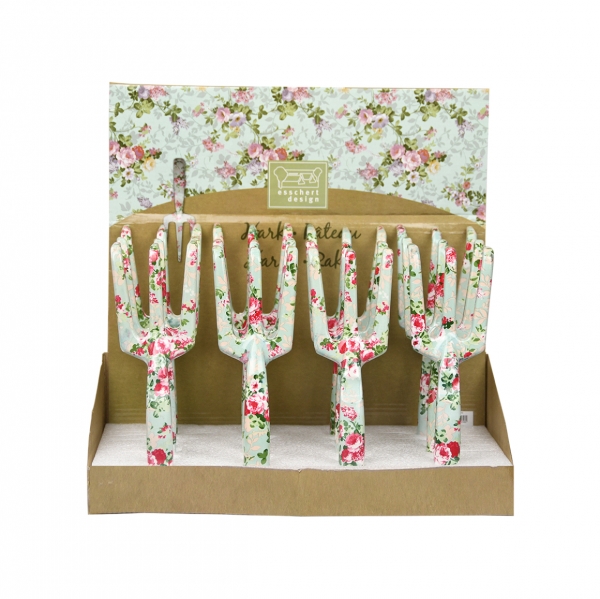 Záhradné hrabličky s potlačou ruží 7,4 x 3,7 x 22,9 cm