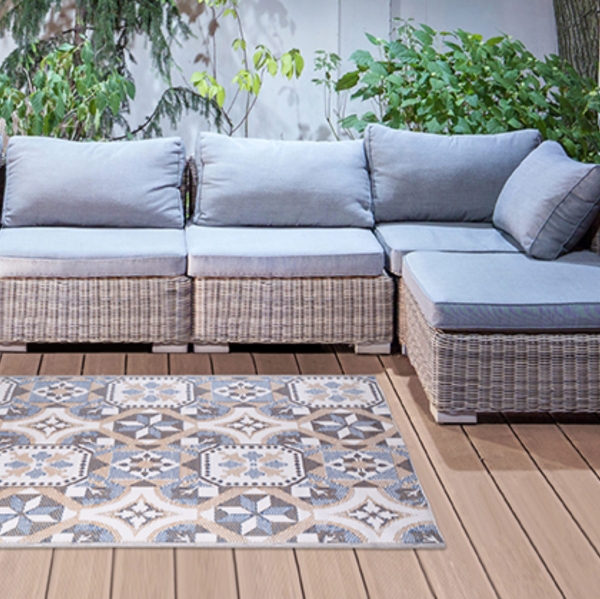 Záhradný koberec obojstranný 122x182cm hnedo-béžový