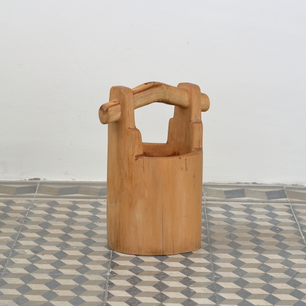 Záhradný kvetináč drevené vedro 35cm