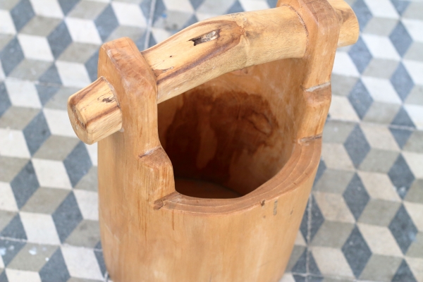 Záhradný kvetináč drevené vedro 35cm