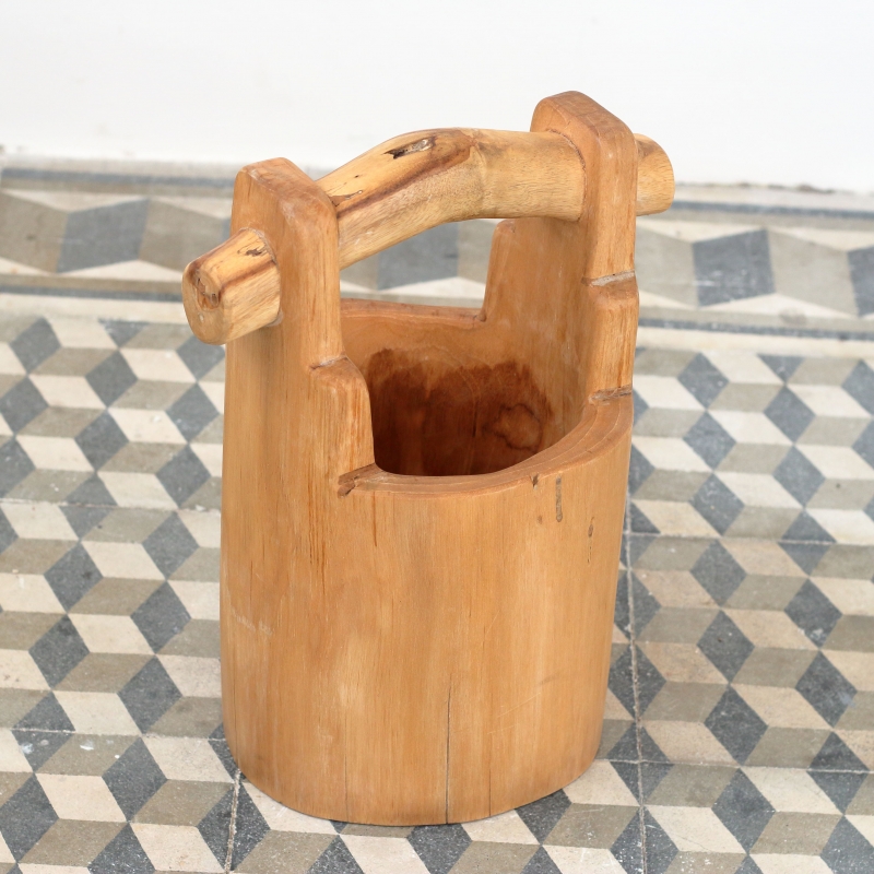 Záhradný kvetináč drevené vedro 35cm