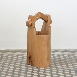 Záhradný kvetináč drevené vedro 45cm