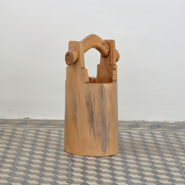 Záhradný kvetináč drevené vedro 45cm