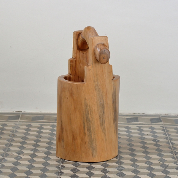 Záhradný kvetináč drevené vedro 45cm