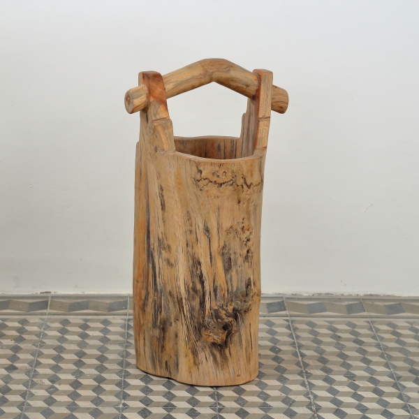 Záhradný kvetináč drevené vedro 70cm