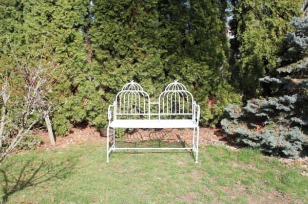 Záhradná lavica biela 107x52x96cm