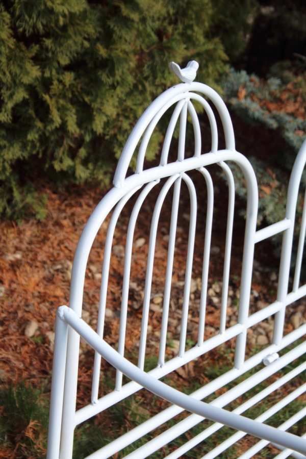 Záhradná lavica biela 107x52x96cm