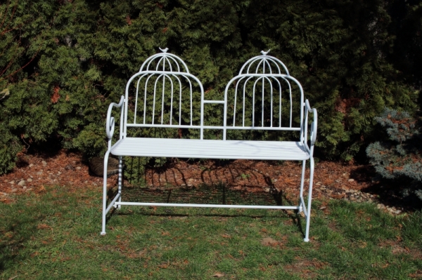 Záhradná lavica biela 107x52x96cm