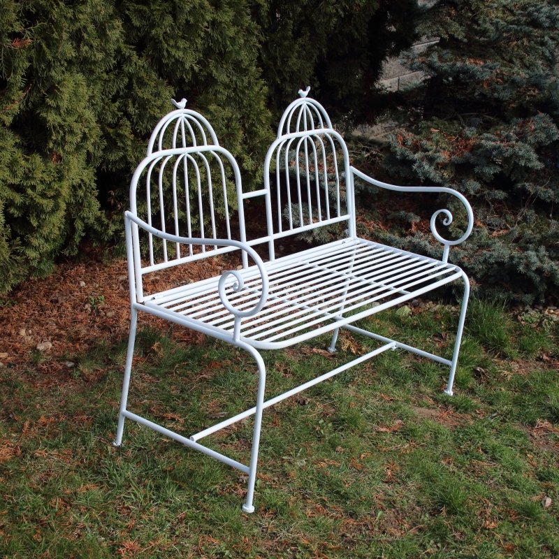 Záhradná lavica biela 107x52x96cm
