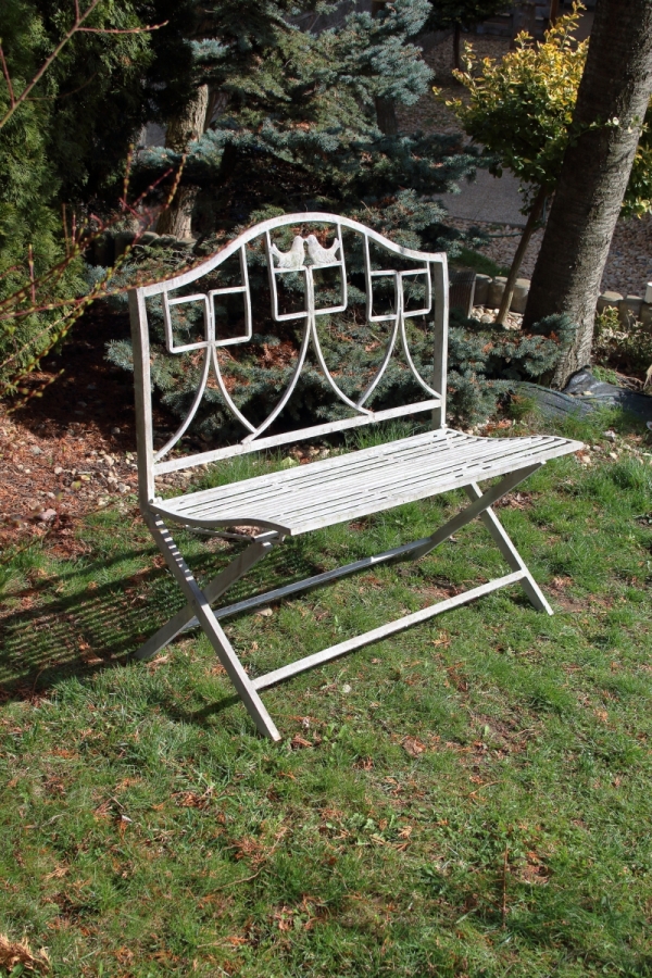 Záhradná lavica sivá s vtáčikmi 100x45x97cm