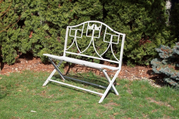 Záhradná lavica sivá s vtáčikmi 100x45x97cm