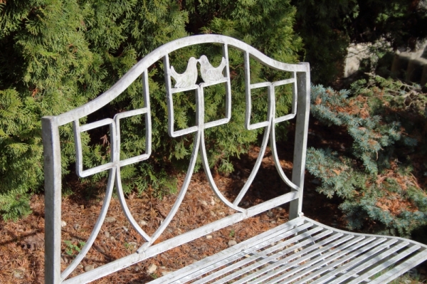 Záhradná lavica sivá s vtáčikmi 100x45x97cm