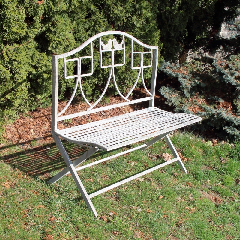 Záhradná lavica sivá s vtáčikmi 100x45x97cm