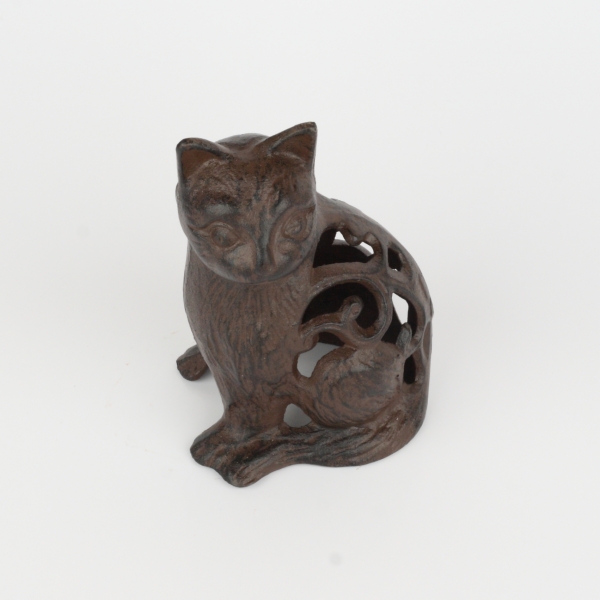 Záhradná lucerna liatinová mačka 16cm