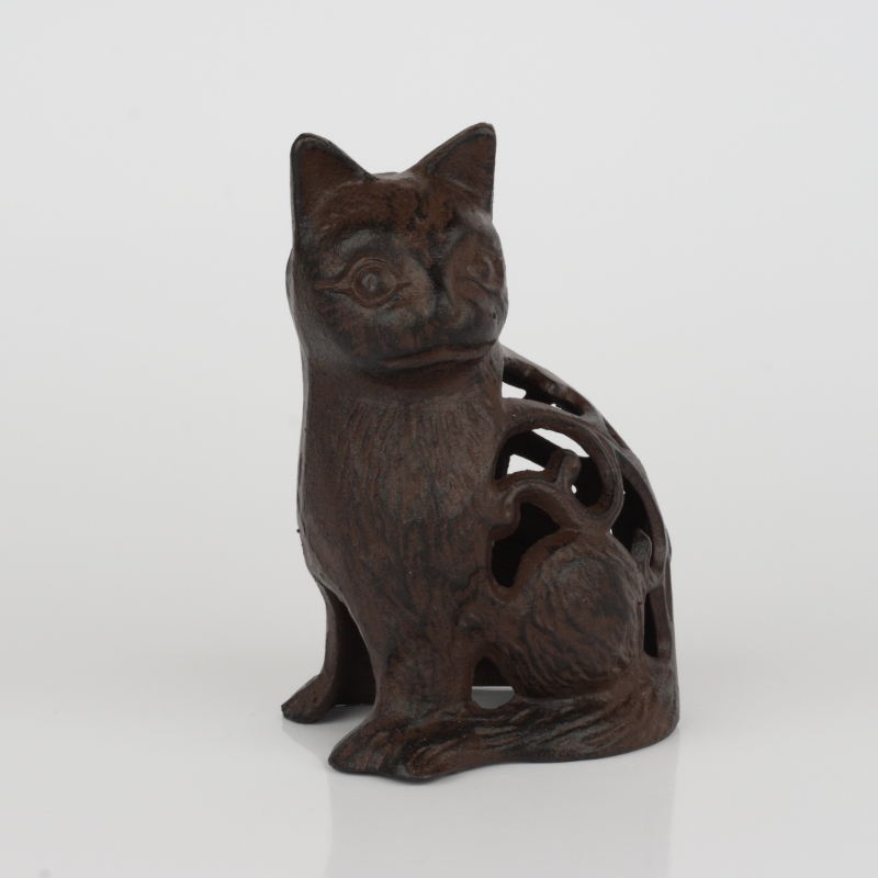 Záhradná lucerna liatinová mačka 16cm