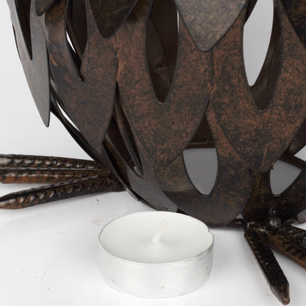 Záhradná lampáš sova tmavý 21x16x26cm