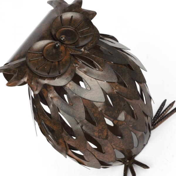 Záhradná lampáš sova tmavý 21x16x26cm