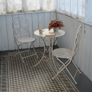 Záhradný nábytok kovový stôl a 2 stoličky