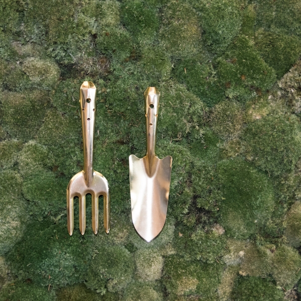 Záhradné náradie set 2 ks 7,8 x 3 x 26,8 cm zlatý