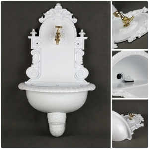 Záhradné nástenné umývadlo krémové 75x44cm