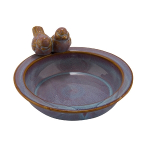 Záhradné pítko pre vtáčiky modrá / hnedá 23x23x5cm