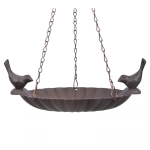 Záhradné pítko pre vtáky so závesom liatina