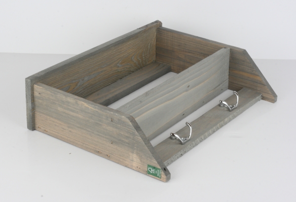 Záhradná polička s háčikmi 39cm