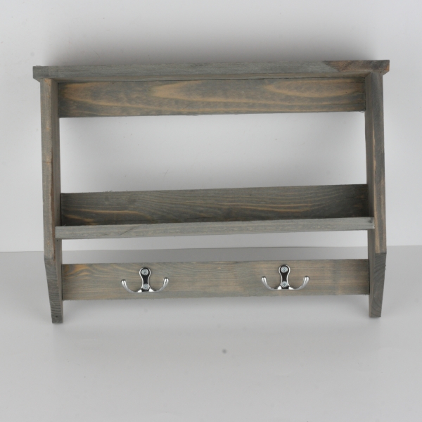 Záhradná polička s háčikmi 39cm