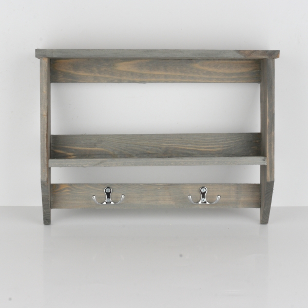 Záhradná polička s háčikmi 39cm