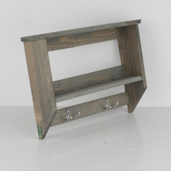 Záhradná polička s háčikmi 39cm