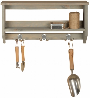 Záhradný polička s háčikmi 57cm