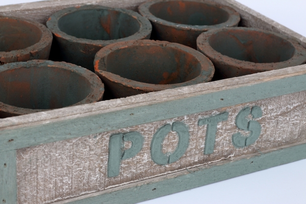 Záhradná prepravka  s kvetináčmi POTS 25x18x7cm