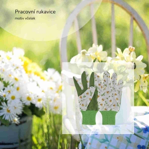 Záhradné rukavice s potlačou včielok 11,4 x 0,9 x 22,6 cm