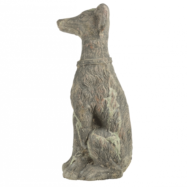 Záhradná socha Pes s patinou 17 x 23 x 53 cm terakota