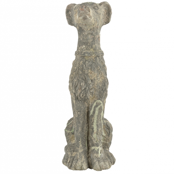 Záhradná socha Pes s patinou 17 x 23 x 53 cm terakota