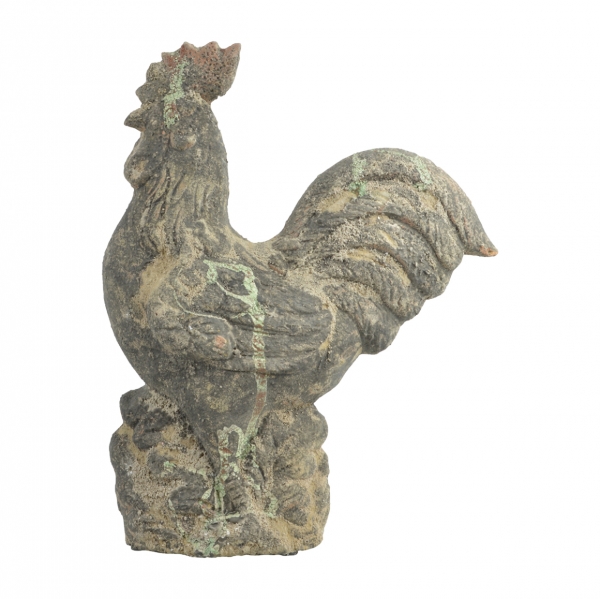 Záhradná socha Kohút s patinou 25 x 11 x 30 cm terakota