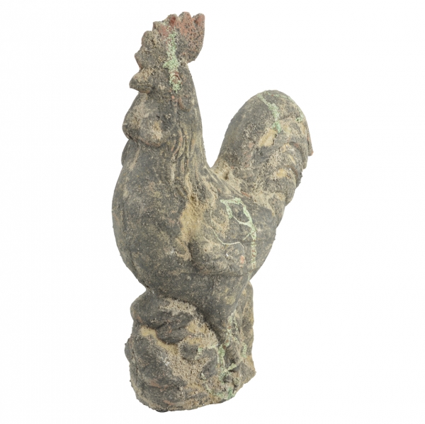 Záhradná socha Kohút s patinou 25 x 11 x 30 cm terakota