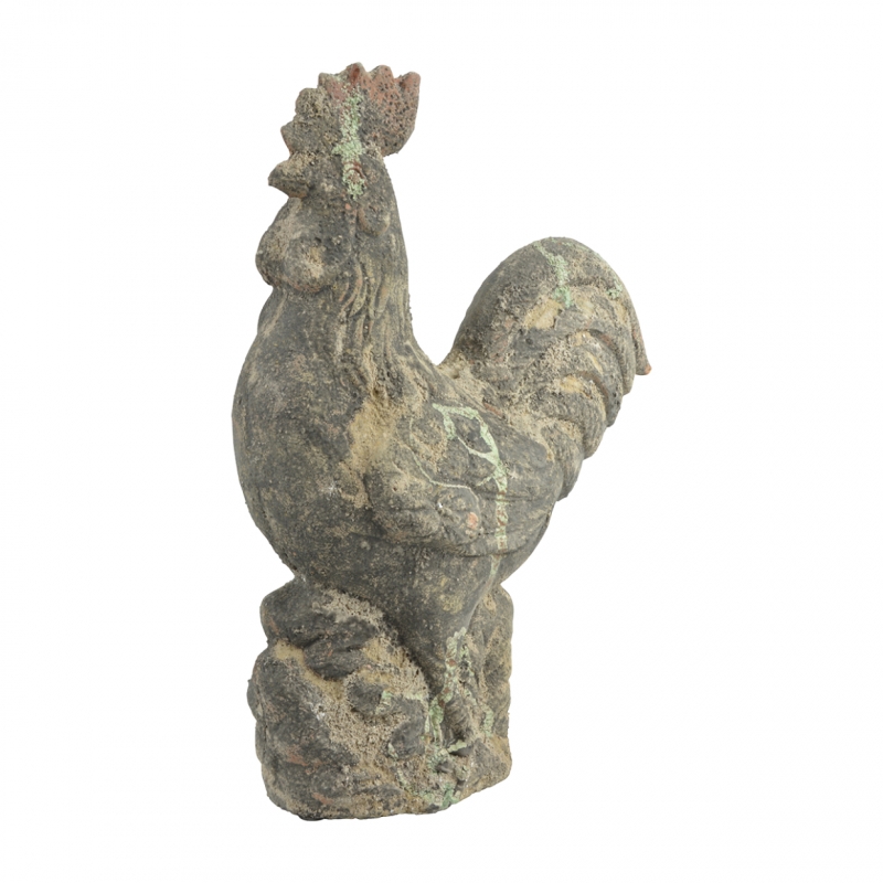 Záhradná socha Kohút s patinou 25 x 11 x 30 cm terakota